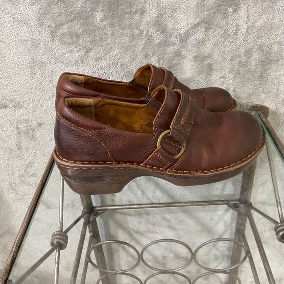 BOC Burnett Leather Clog shoe Women's Size 9 Brown Slip On - Picture 3 of 11